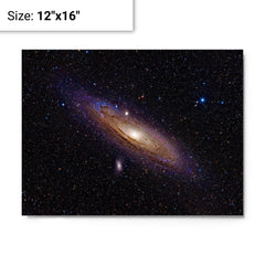 Andromeda Galaxy metal print on a plain backdrop in size 12"x16".