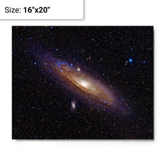 Andromeda Galaxy metal print on a plain backdrop in size 16"x20".