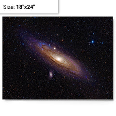 Andromeda Galaxy metal print on a plain backdrop in size 18"x24".