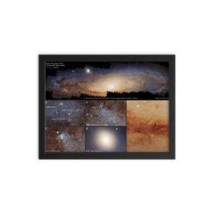 Andromeda Galaxy mosaic  Hubble 2015 framed print on a plain backdrop in size 12"x16".