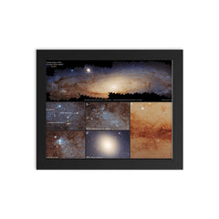 Andromeda Galaxy mosaic  Hubble 2015 framed print on a plain backdrop in size 8"x10".