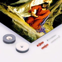 Angel Comforting Jesus Before His Arrest In The Garden Of Gethsemane by Carl Bloch metal print mockup