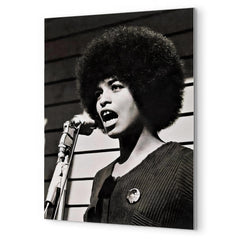 Angela Davis metal print mockup
