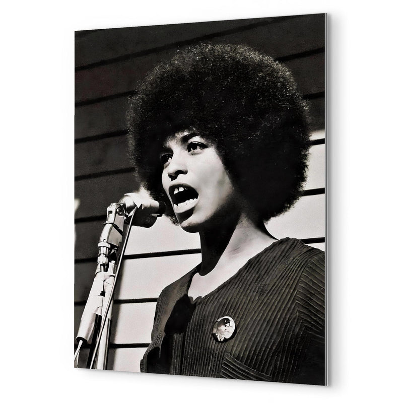 Angela Davis metal print mockup