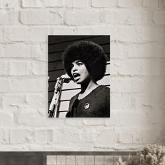 Angela Davis metal print mockup