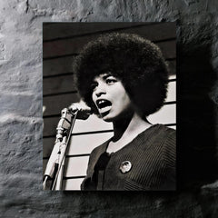 Angela Davis metal print mockup