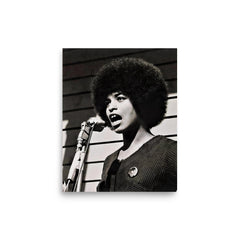 Angela Davis poster on a plain backdrop in size 8"x10".