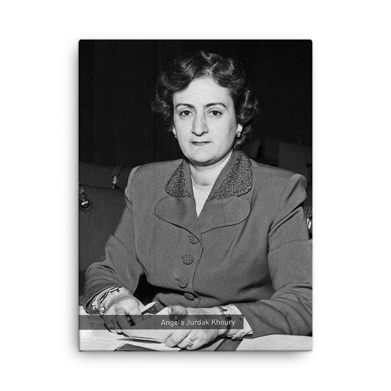 Angela Jurdak Khoury canvas print on a plain backdrop in size 18