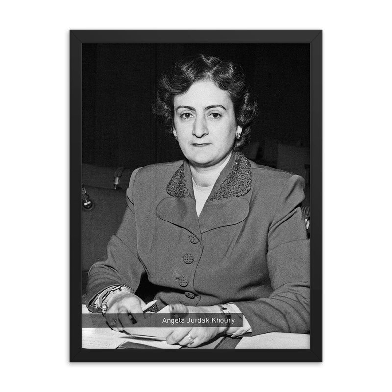 Angela Jurdak Khoury framed print on a plain backdrop in size 18