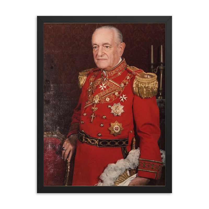 Angelo de Mojana di Cologna framed print on a plain backdrop in size 18