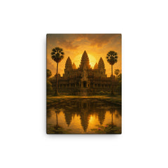 Angkor Wat canvas print on a plain backdrop in size 12"x16".
