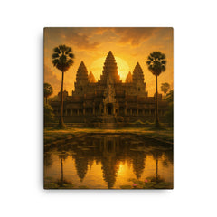 Angkor Wat canvas print on a plain backdrop in size 16"x20".