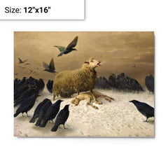 Anguish By August Friedrich Albrecht Schenck metal print on a plain backdrop in size 12"x16".