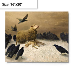 Anguish By August Friedrich Albrecht Schenck metal print on a plain backdrop in size 16"x20".