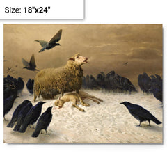 Anguish By August Friedrich Albrecht Schenck metal print on a plain backdrop in size 18"x24".