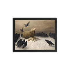 Anguish by August Friedrich Schenck, 1878 framed print on a plain backdrop in size 12"x16".