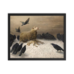 Anguish by August Friedrich Schenck, 1878 framed print on a plain backdrop in size 16"x20".