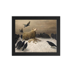 Anguish by August Friedrich Schenck, 1878 framed print on a plain backdrop in size 8"x10".