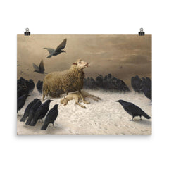 Anguish by August Friedrich Schenck, 1878 poster on a plain backdrop in size 8"x10".