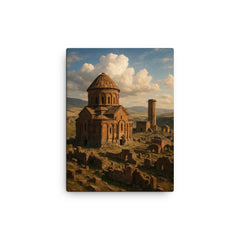 Ani Ruins Turkey canvas print on a plain backdrop in size 12"x16".