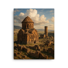 Ani Ruins Turkey canvas print on a plain backdrop in size 16"x20".
