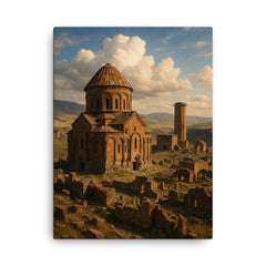 Ani Ruins Turkey canvas print on a plain backdrop in size 18"x24".