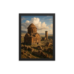 Ani Ruins Turkey framed print on a plain backdrop in size 12"x16".