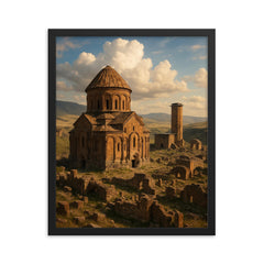 Ani Ruins Turkey framed print on a plain backdrop in size 16"x20".