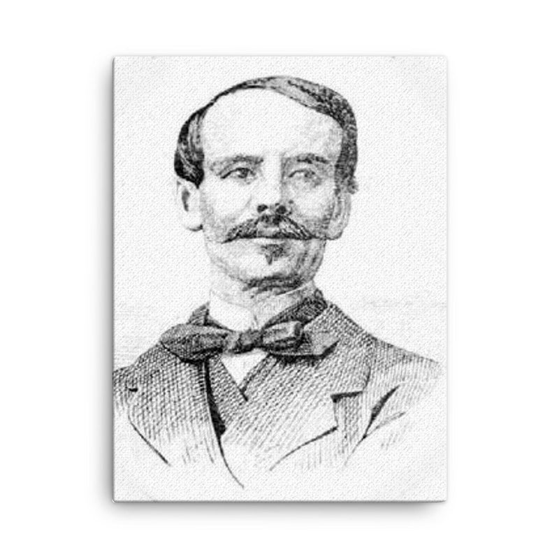 Aniceto Ortega canvas print on a plain backdrop in size 18