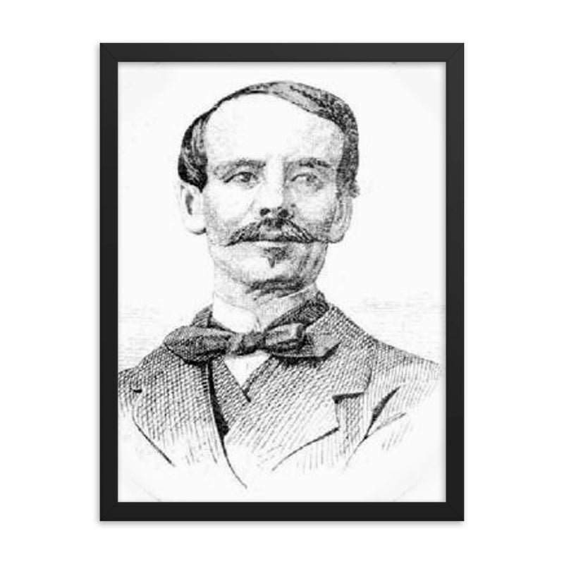 Aniceto Ortega framed print on a plain backdrop in size 18