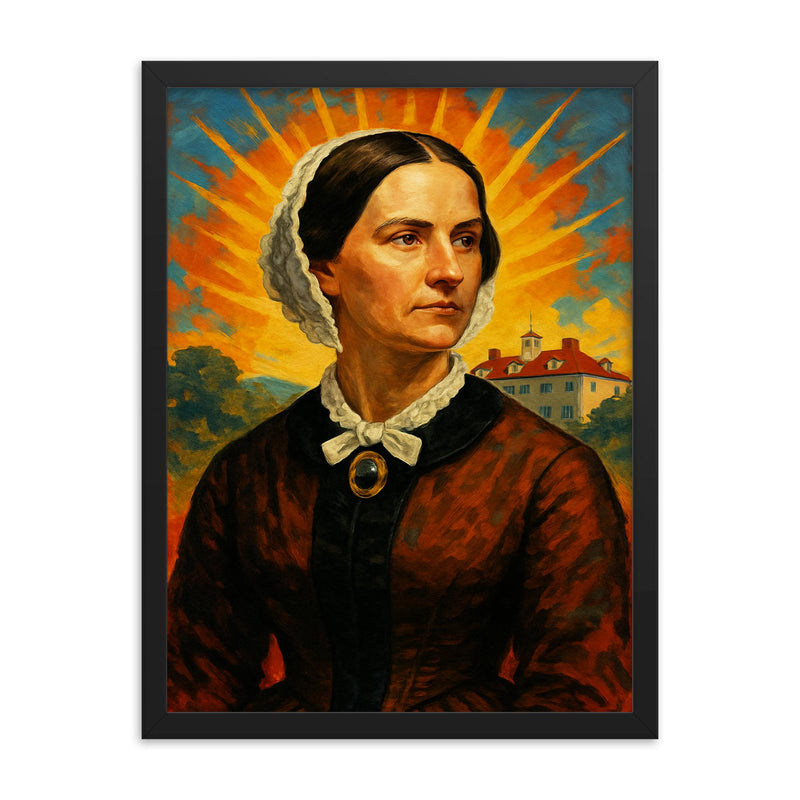 Ann Pamela Cunningham framed print on a plain backdrop in size 18