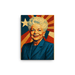 Ann Richards canvas print on a plain backdrop in size 12"x16".