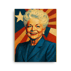 Ann Richards canvas print on a plain backdrop in size 16"x20".