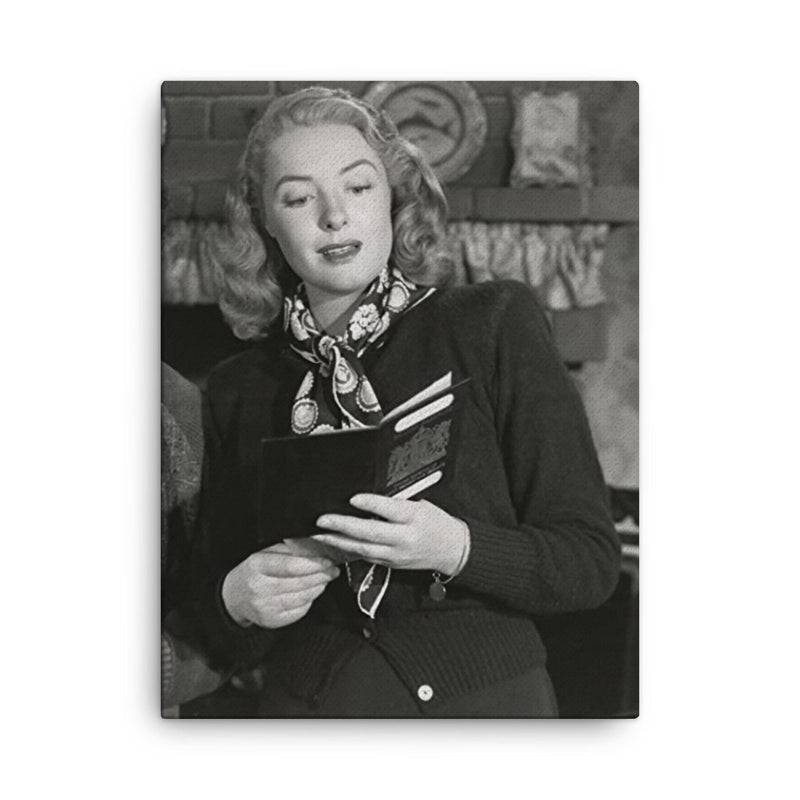 Ann Richards canvas print on a plain backdrop in size 18