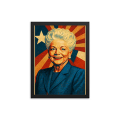 Ann Richards framed print on a plain backdrop in size 12"x16".
