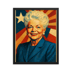 Ann Richards framed print on a plain backdrop in size 16"x20".