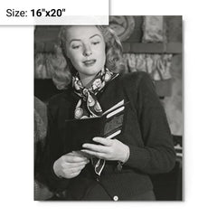 Ann Richards metal print on a plain backdrop in size 16"x20".