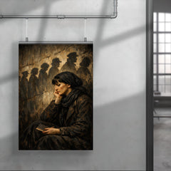 Anna Akhmatova beneath prison queue shadows poster 4