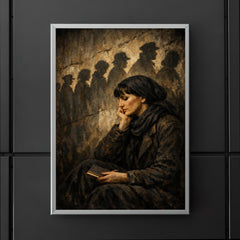 Anna Akhmatova beneath prison queue shadows poster 5