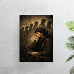 Anna Akhmatova beneath prison queue shadows poster 7