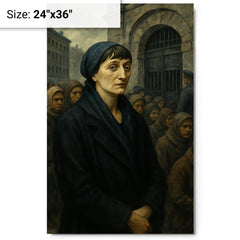 Anna Akhmatova in Leningrad prison queue metal print on a plain backdrop in size 24"x36".