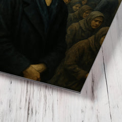 Anna Akhmatova in Leningrad prison queue metal print mockup