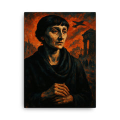 Anna Akhmatova in siege shadow canvas print on a plain backdrop in size 18"x24".