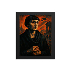Anna Akhmatova in siege shadow framed print on a plain backdrop in size 8"x10".