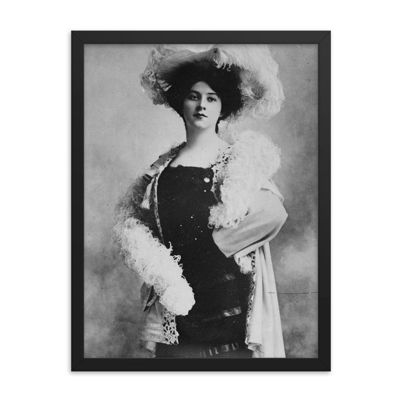 Anna Fitziu framed print on a plain backdrop in size 18