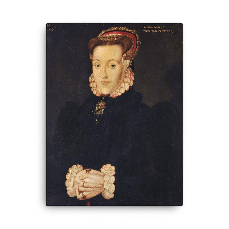 Anne Askew canvas print on a plain backdrop in size 18