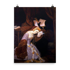 Anne Boleyn in the Tower by Édouard Cibot, 1835 poster on a plain backdrop in size 8"x10".