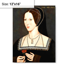 Anne Boleyn metal print on a plain backdrop in size 12"x16".