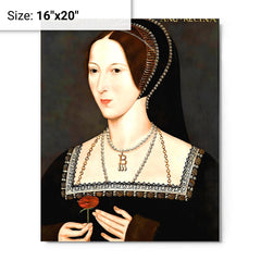 Anne Boleyn metal print on a plain backdrop in size 16"x20".