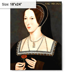 Anne Boleyn metal print on a plain backdrop in size 18"x24".
